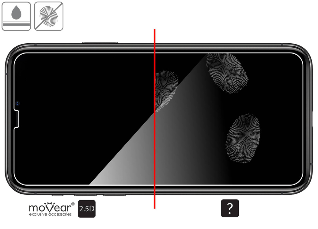 2 szt. | moVear GLASS mSHIELD 2.5D do Apple iPhone 11 Pro / Xs / X (5.8") (kompatybilne z etui)