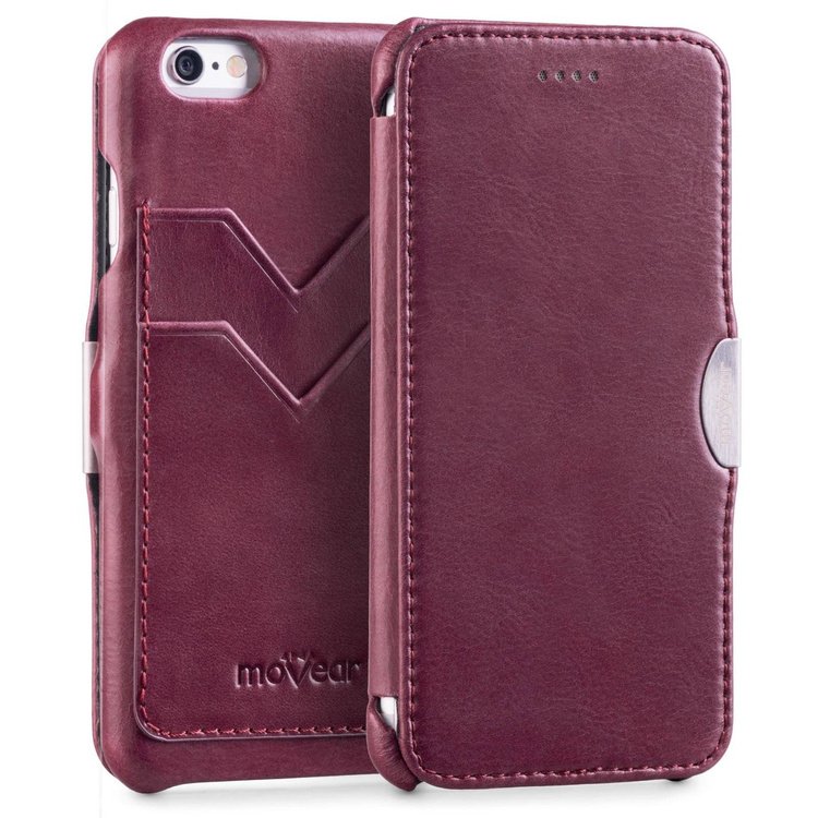 moVear flipSide C+ Skórzane Etui do Apple iPhone 6 / 6s | Skóra Vintage | Fioletowy