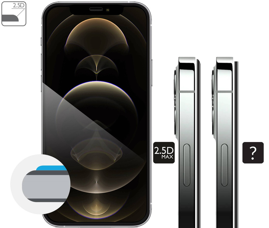 moVear GLASS mSHIELD 2.5D MAX do Apple iPhone 12 Pro Max (6.7") (kompatybilne z etui)