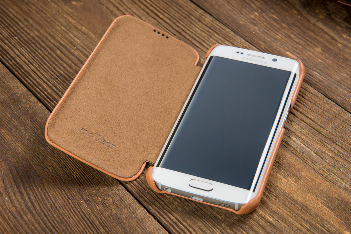 
                    moVear flipSide S+ Skórzane Etui do Samsung Galaxy S6 edge | Skóra Gładka | Cappuccino