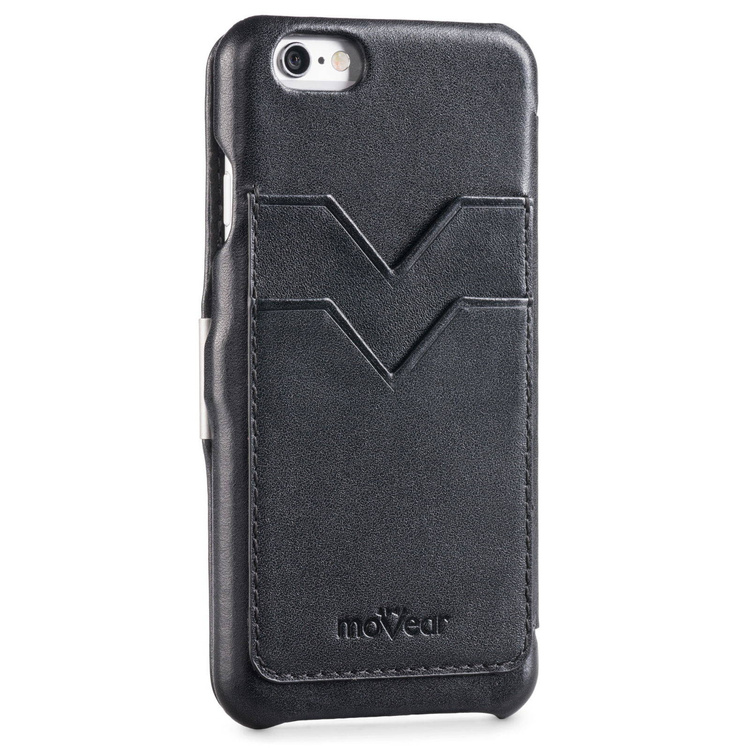 moVear flipSide C+ Skórzane Etui do Apple iPhone 6 / 6s | Skóra Gładka | Czarny