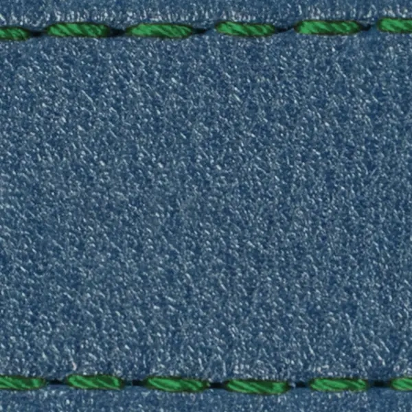 Pasek C1 26mm | Niebieski Jeans / Ciemnozielona nić | Części skórzane bez klamry