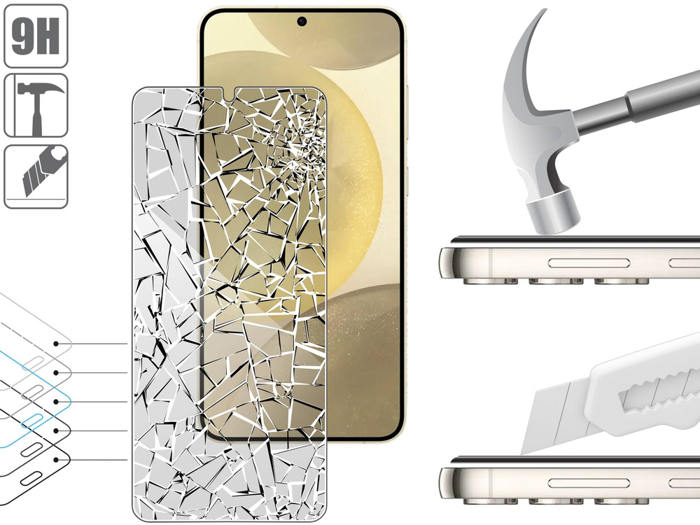 2 szt. | moVear mBOX GLASS mSHIELD 2.5D privacy do Samsung Galaxy S25+ / S24+ (Plus) (6.7") (Anty spy, z Aplikatorem)