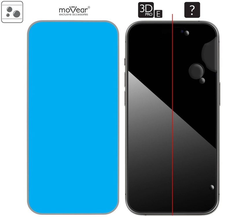 2 szt. | moVear GLASS mSHIELD 3D PRO-E do Apple iPhone 14 Pro (6.1") (kompatybilne z etui)
