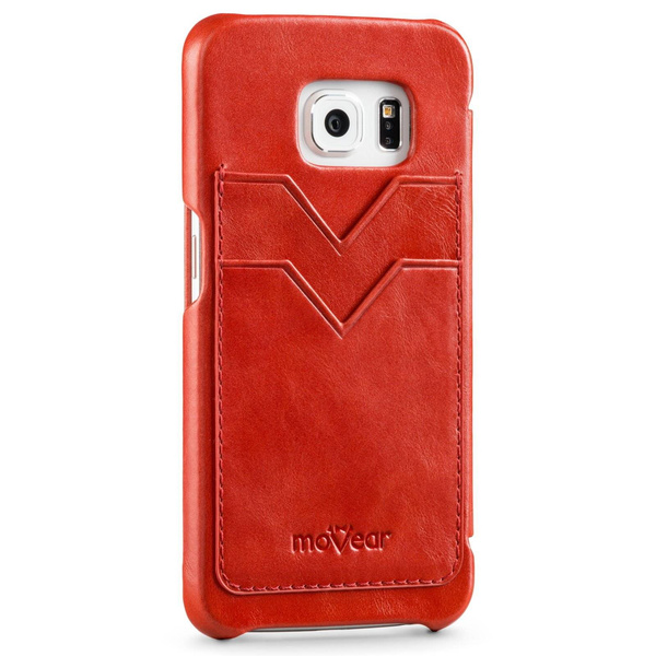
                    moVear flipSide S+ Skórzane Etui do Samsung Galaxy S6 edge | Skóra Vintage | Czerwony