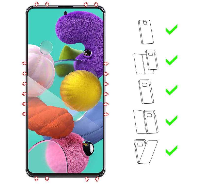 moVear GLASS mSHIELD 3D PRO-E do Samsung Galaxy A51 (6.5") (kompatybilne z etui)