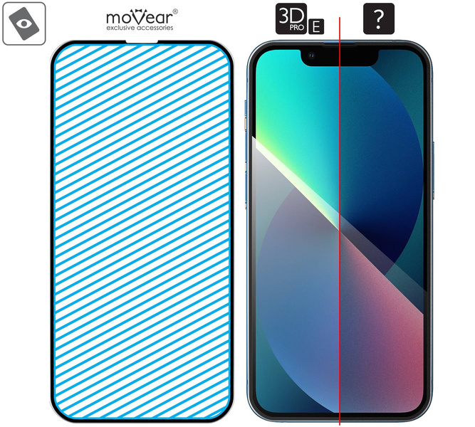 2 szt. | moVear GLASS mSHIELD 3D PRO-E do Apple iPhone 13 Mini (5.4") (kompatybilne z etui)