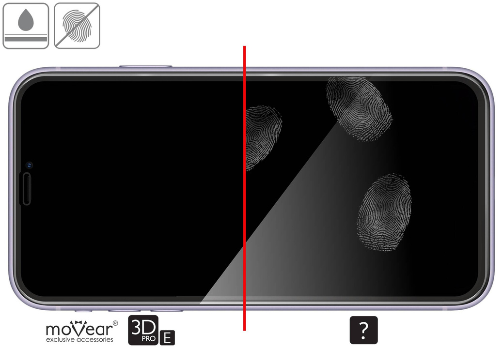 moVear GLASS mSHIELD 3D PRO-E do Apple iPhone 11 Pro Max / Xs MAX (6.5") (kompatybilne z etui)