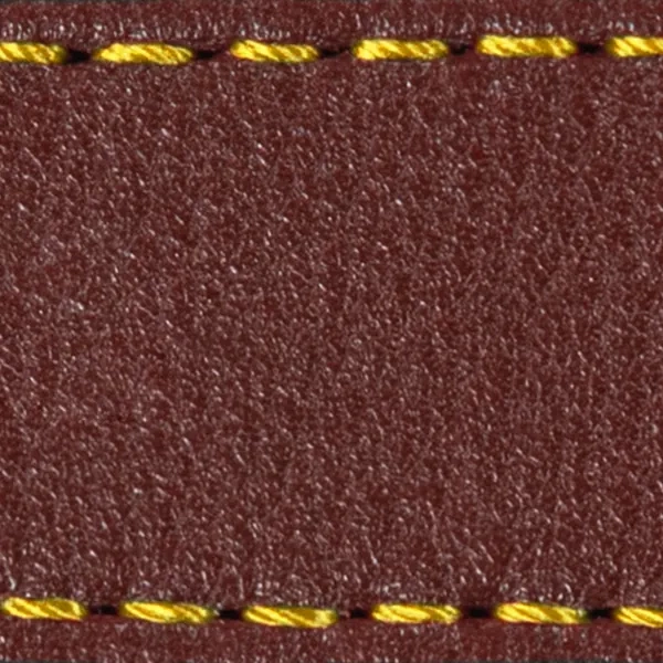 Podkładka W1 do paska 18mm | Kasztanowy / Żółta nić