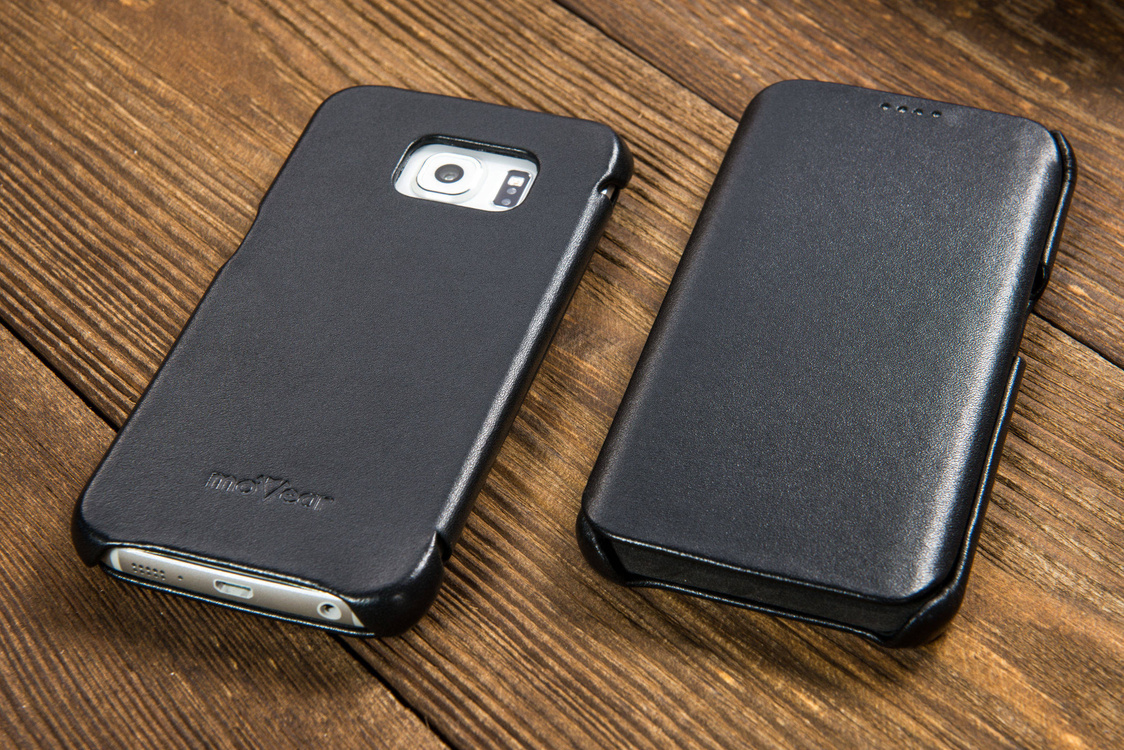 moVear flipSide S skórzane etui do Samsung Galaxy S6 edge (0) | Skóra naturalna gładka (Czarna)