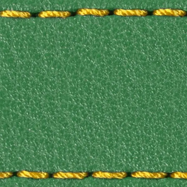 Pasek C1 23mm | Zielony / Żółta nić | Części skórzane bez klamry