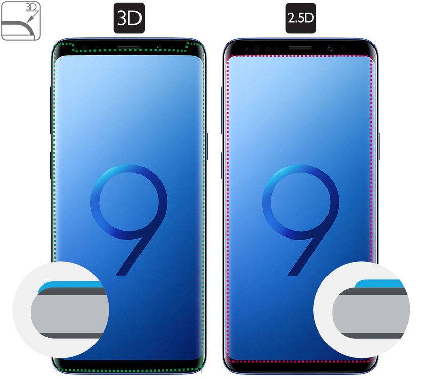 2 szt. | moVear GLASS mSHIELD 3D cf do Samsung Galaxy S9 (5.8") (kompatybilne z etui)