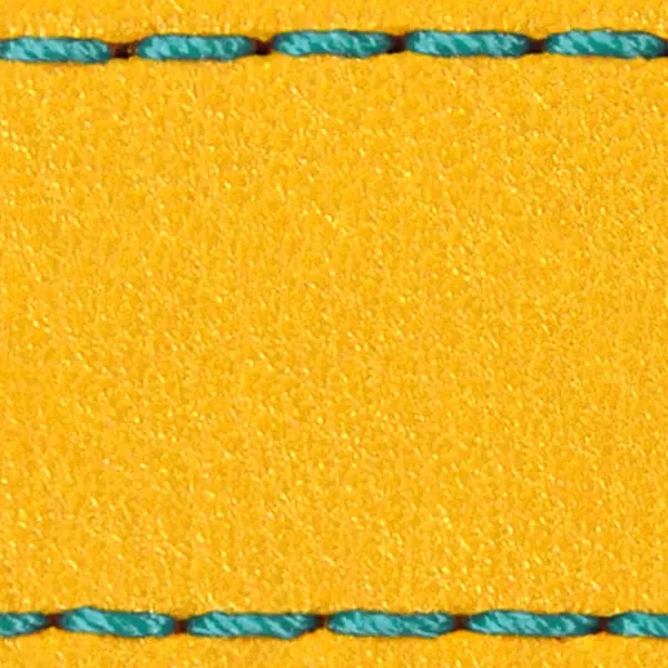 Pasek C1 20mm | Żółty / Turkusowa nić | Części skórzane bez klamry