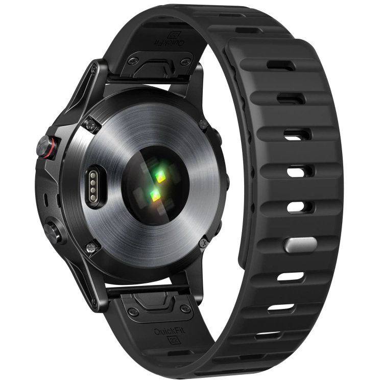 Pasek silikonowy SIL M1 do Garmin QuickFit 26mm (Fenix / Epix / Quatix / Tactix / Enduro - 51mm) Czarny - moVear