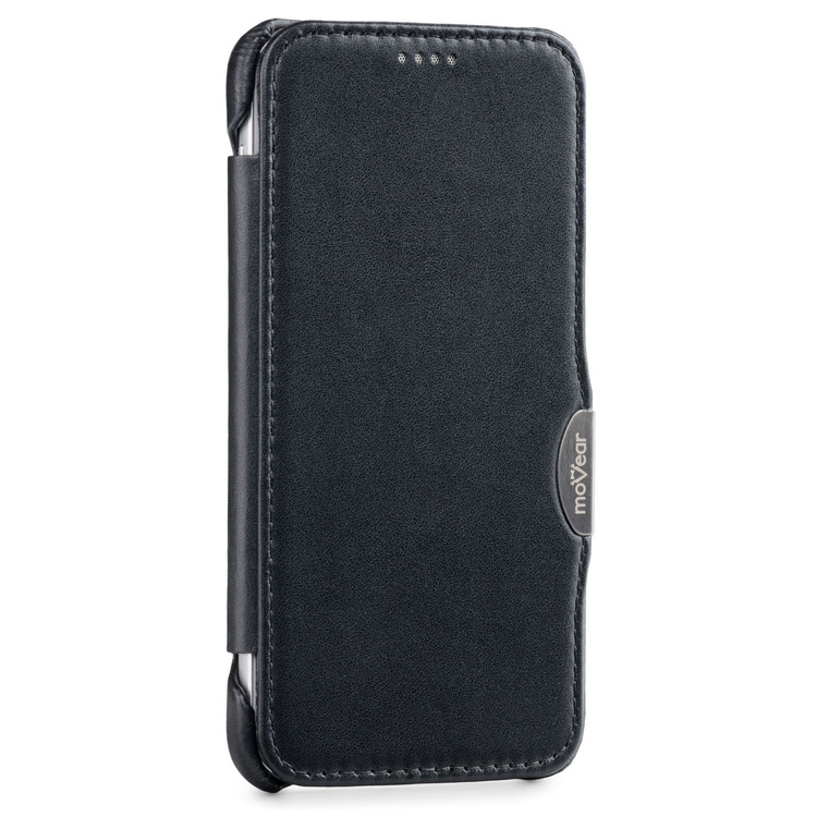 moVear flipSide C Skórzane Etui do Samsung Galaxy S6 | Skóra Gładka | Czarny