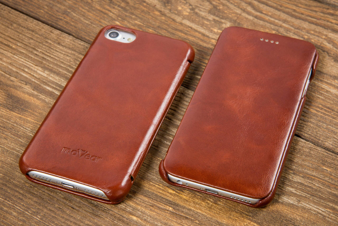 moVear flipSide S skórzane etui do Apple iPhone SE (2022 / 2020) / 8 / 7 (4.7") | Skóra naturalna vintage (Brązowa)