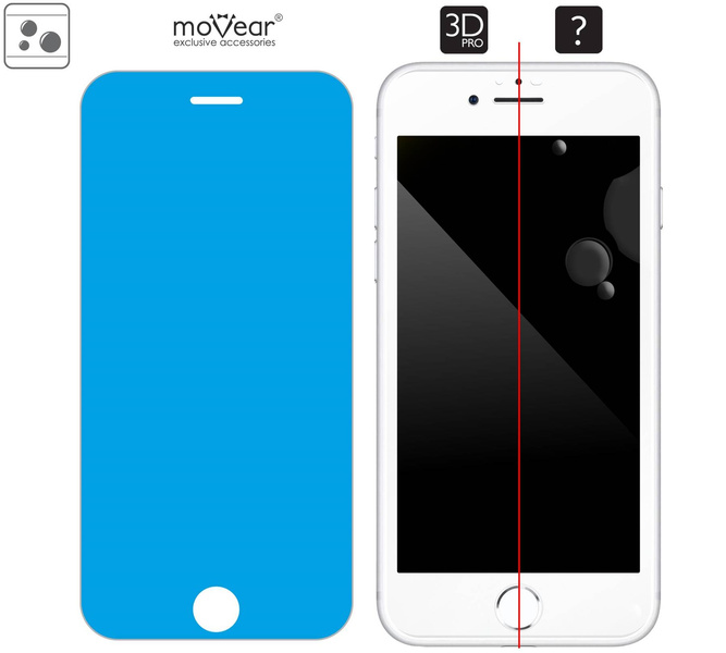 moVear GLASS mSHIELD 3D PRO do Apple iPhone 8 / 7 (4.7") (na cały ekran)