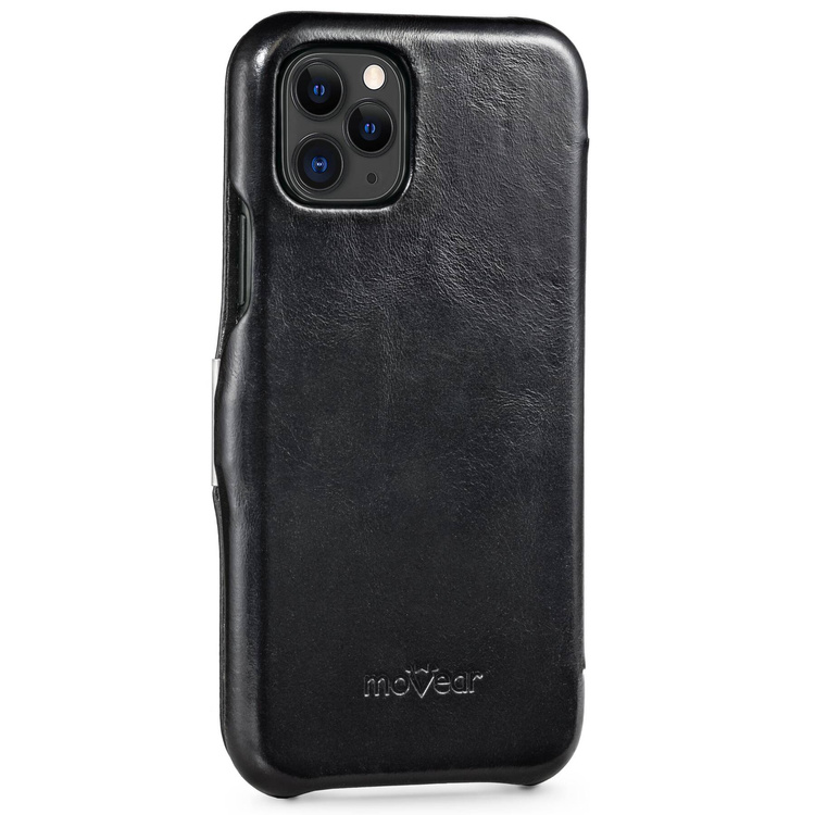 moVear flipSide C skórzane etui do Apple iPhone 11 Pro (5.8") | Skóra naturalna vintage (Czarna)
