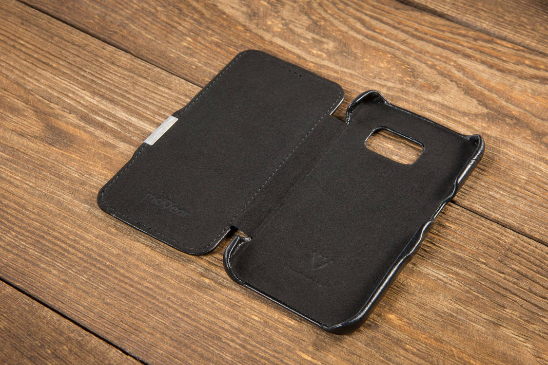 moVear flipSide C Skórzane Etui do Samsung Galaxy S7 | Skóra Vintage | Czarny