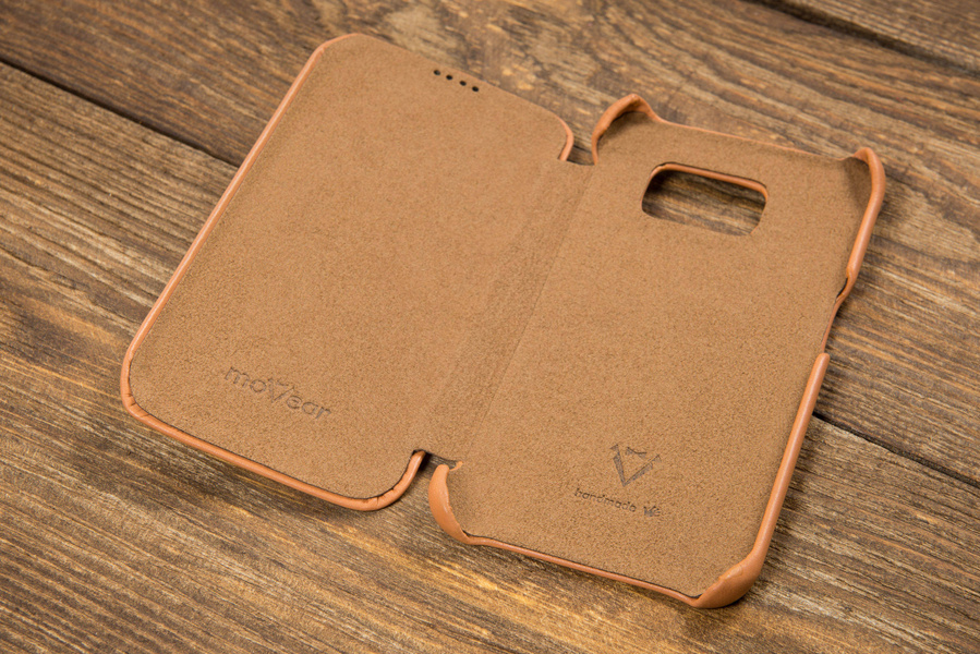 moVear flipSide S skórzane etui do Samsung Galaxy S6 edge (0) | Skóra naturalna gładka (Cappuccino)