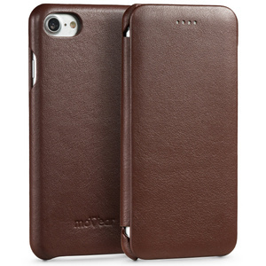 moVear flipSide S skórzane etui do Apple iPhone SE (2022 / 2020) / 8 / 7 (4.7") | Skóra naturalna nappa (Ciemnobrązowa)