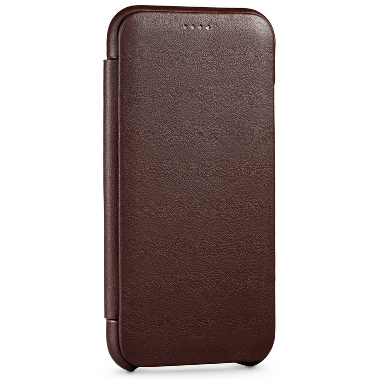 moVear flipSide S skórzane etui do Apple iPhone 11 (6.1") | Skóra naturalna nappa (Ciemnobrązowa)