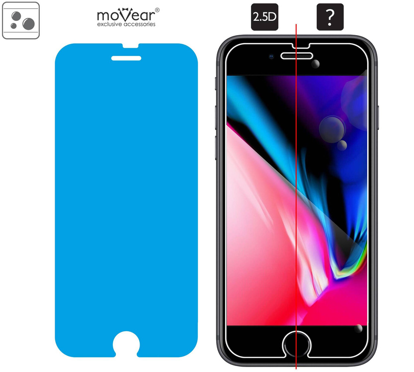 moVear GLASS mSHIELD 2.5D do Apple iPhone 8 Plus / 7 Plus (5.5") (kompatybilne z etui)