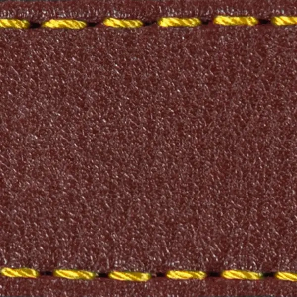 Pasek C1 23mm | Kasztanowy / Żółta nić | Części skórzane bez klamry