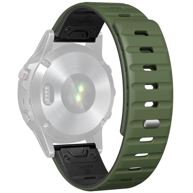 Pasek silikonowy SIL M1 do Garmin QuickFit 26mm (Fenix / Epix / Quatix / Tactix / Enduro - 51mm) Khaki - moVear