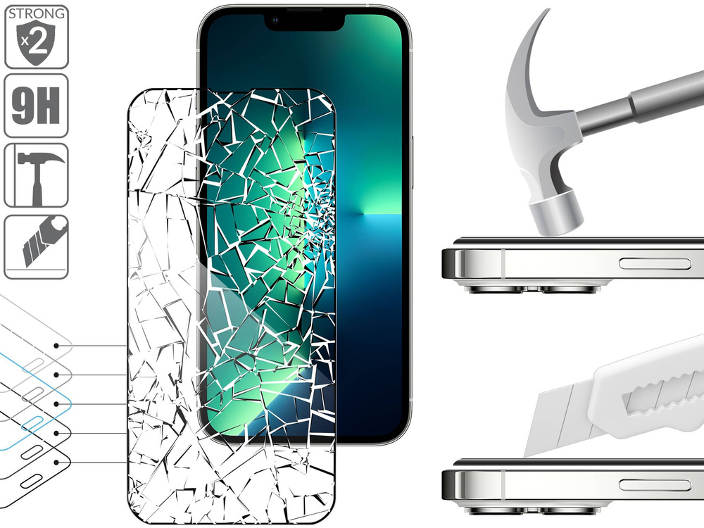 moVear GLASS mSHIELD 2.5D MAX do Apple iPhone 16e / 14 / 13 / 13 Pro (6.1") (kompatybilne z etui)