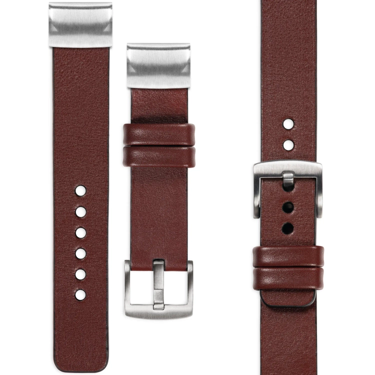 moVear Prestige S1 Skórzany pasek do Garmin QuickFit 20mm (Fenix / Instinct - 43/42/40mm) | Kasztanowy [rozmiary XS-XXL i klamra do wyboru]