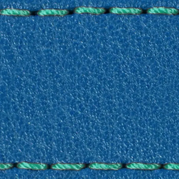 Pasek C1 26mm | Niebieski / Turkusowa nić | Części skórzane bez klamry