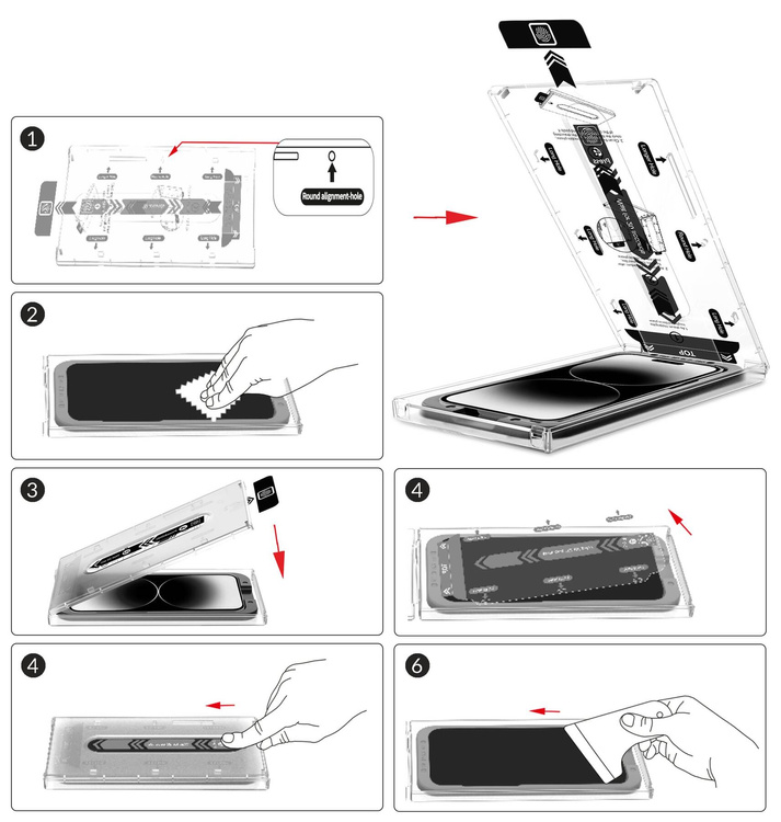 moVear mBOX GLASS mSHIELD 2.5D MAX do Apple iPhone 11 / Xr (6.1") (łatwy montaż)