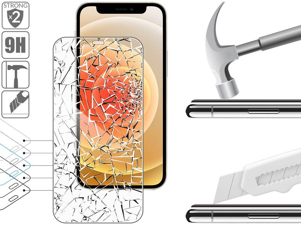 2 szt. | moVear GLASS mSHIELD 2.5D do Apple iPhone 12 Mini (5.4") (kompatybilne z etui)
