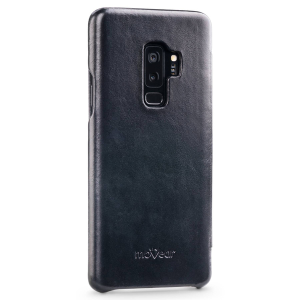 moVear flipSide S skórzane etui do Samsung Galaxy S9+ (Plus) (6.2") | Skóra naturalna olejowana (Czarna)