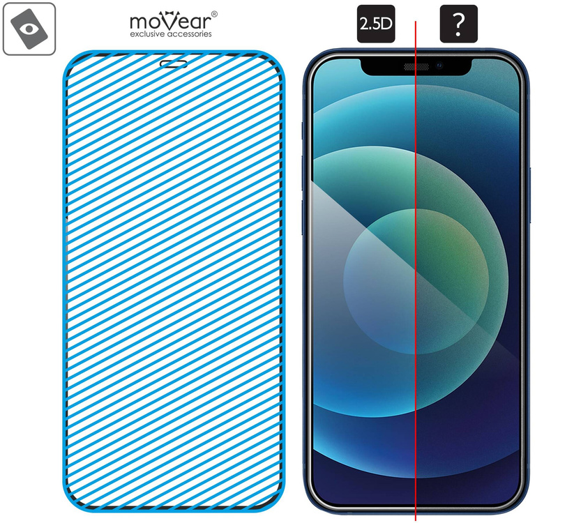 moVear mBOX GLASS mSHIELD 2.5D do Apple iPhone 12 Pro / 12 (6.1") (łatwy montaż)
