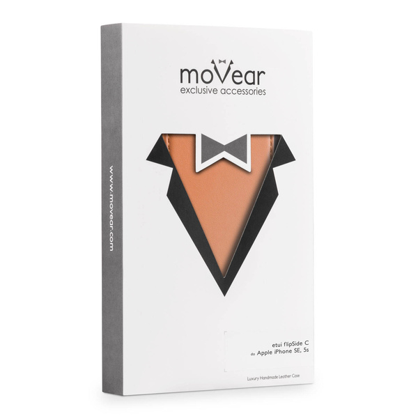 moVear flipSide C Skórzane Etui do Apple iPhone SE / 5s / 5 | Skóra Gładka | Cappuccino