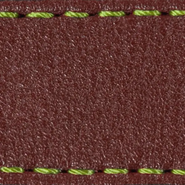 Pasek C1 23mm | Kasztanowy / Limonkowa nić | Części skórzane bez klamry