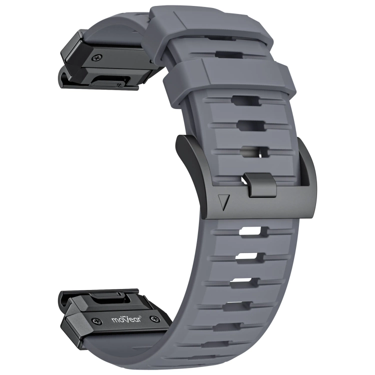 Pasek moVear FKM Extreme do Garmin QuickFit 22mm (Fenix / Forerunner / Epix / Instinct / Enduro / Quatix / MARQ - 47/45mm) Szary