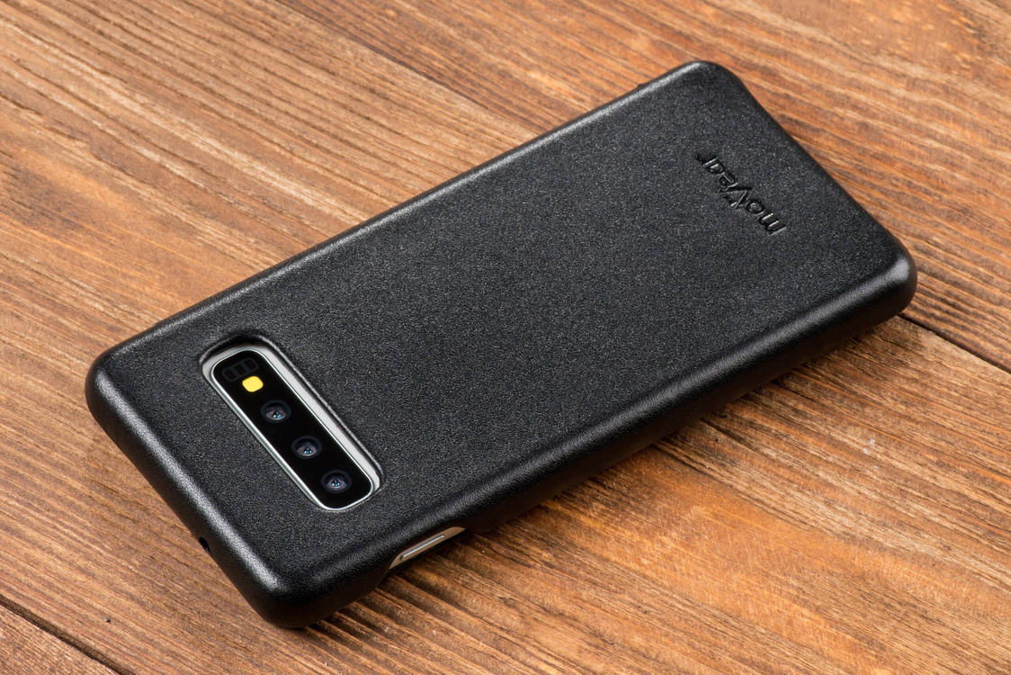 moVear flipSide S skórzane etui do Samsung Galaxy S10 (6.1") | Skóra naturalna gładka (Czarna)