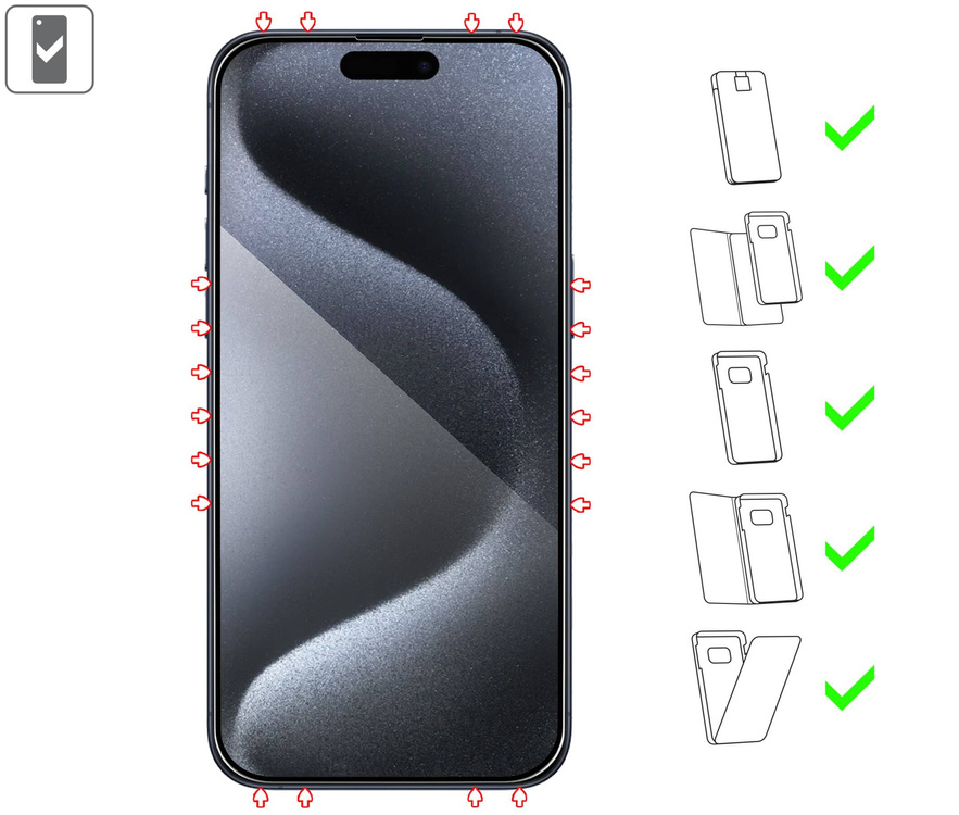 2 szt. | moVear mBOX GLASS mSHIELD 3D PRO do Apple iPhone 15 Pro Max (6.7") (łatwy montaż)