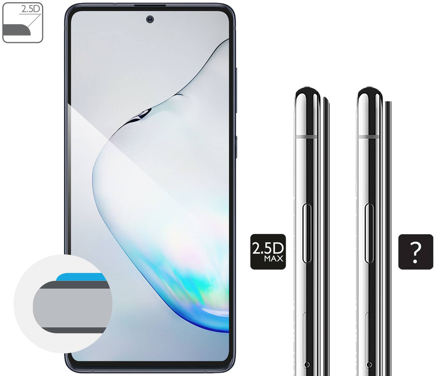 2 szt. | moVear GLASS mSHIELD 2.5D MAX do Samsung Galaxy Note 10 Lite (6.7") (kompatybilne z etui)