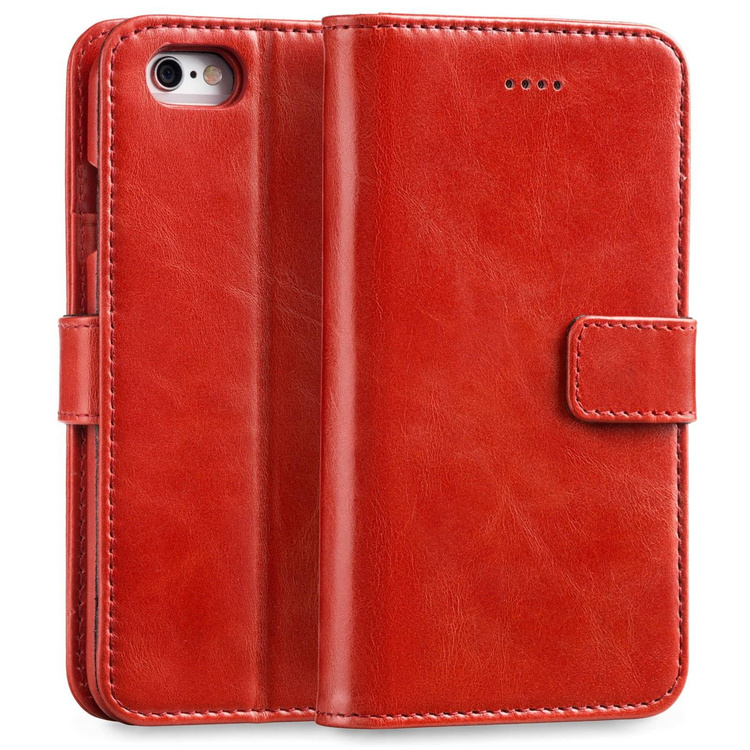 moVear multiCover W Skórzane Etui 3w1 do Apple iPhone 6 / 6s | Portfel, Wallet | Skóra Vintage | Czerwony