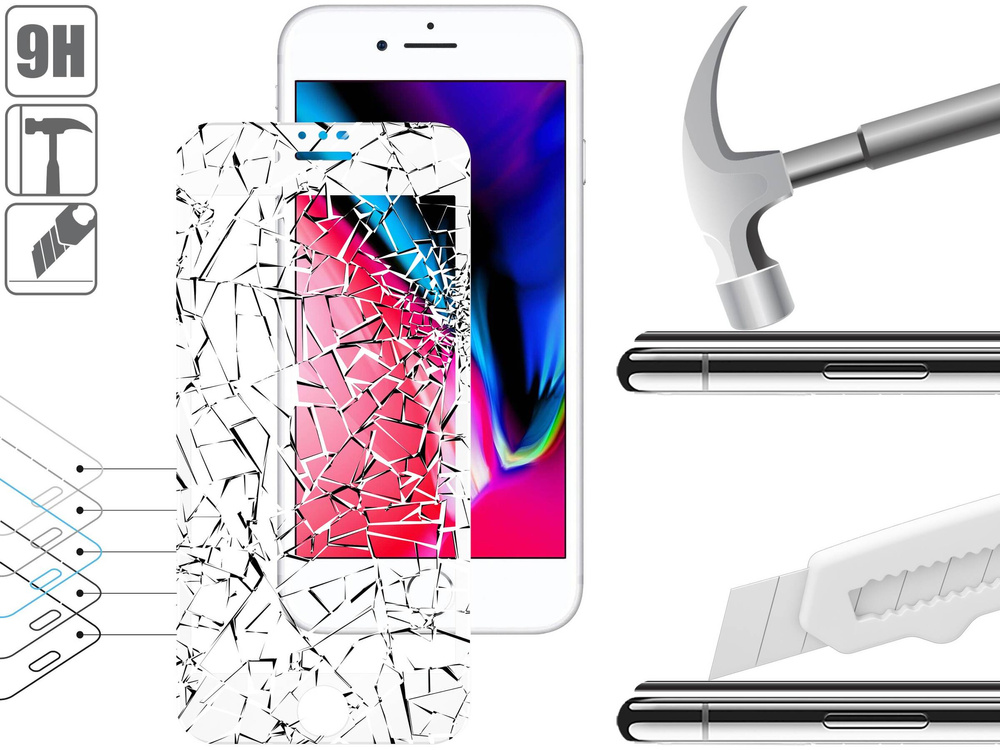 moVear GLASS mSHIELD 3D PRO do Apple iPhone 8 Plus / 7 Plus (5.5") (na cały ekran)