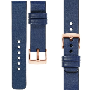 moVear Prestige S1 Skórzany pasek 20mm do Huawei Watch GT 3 2 1 / Pro (43/42mm) | Granatowy [rozmiary XS-XXL i klamra do wyboru]