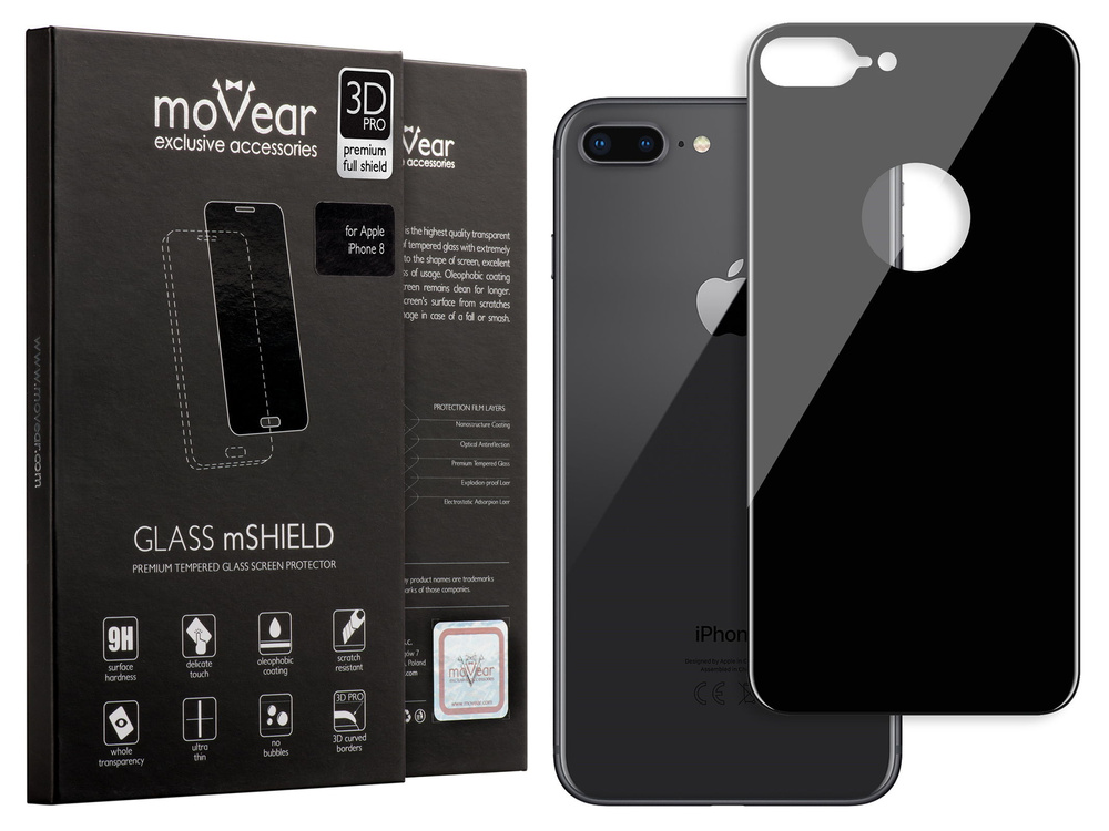 moVear GLASS mSHIELD 3D PRO na Apple iPhone 8 Plus | Szkło Hartowane (na Tył)