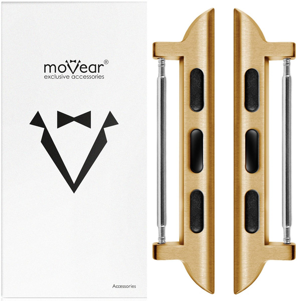 moVear | Adapter paska 20mm do Apple Watch 9/8/7/6/SE/5/4/3/2/1 (41/40/38mm) | Złoty Stal nierdzewna +PVD