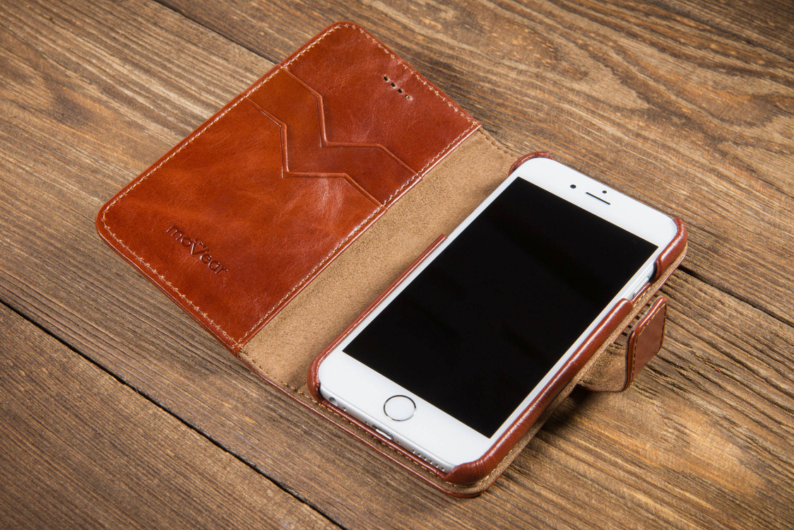 moVear multiCover W Skórzane Etui 3w1 do Apple iPhone 6 / 6s | Portfel, Wallet | Skóra Vintage | Brązowy