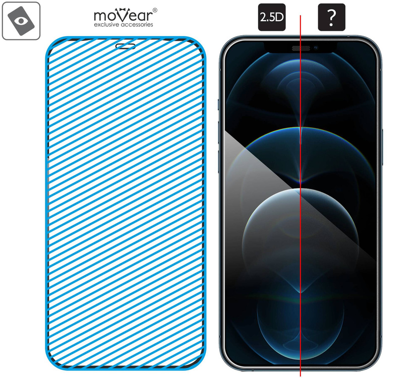 moVear mBOX GLASS mSHIELD 2.5D do Apple iPhone 12 Pro Max (6.7") (łatwy montaż)
