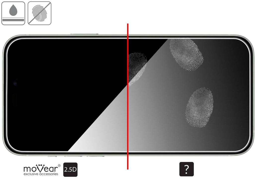 moVear mBOX GLASS mSHIELD 2.5D do Apple iPhone 16/15 Plus / 15 Pro Max (6.7") (łatwy montaż)